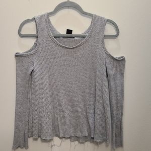 Light Grey, Open Shoulder Top